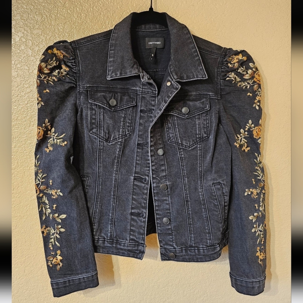 Driftwood embroidered denim jacket